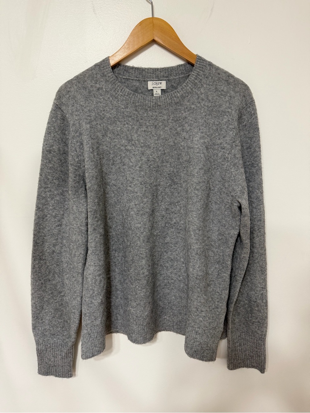 J.Crew Extra-Soft Gray Wool Blend Crewneck Sweater Women’s Large